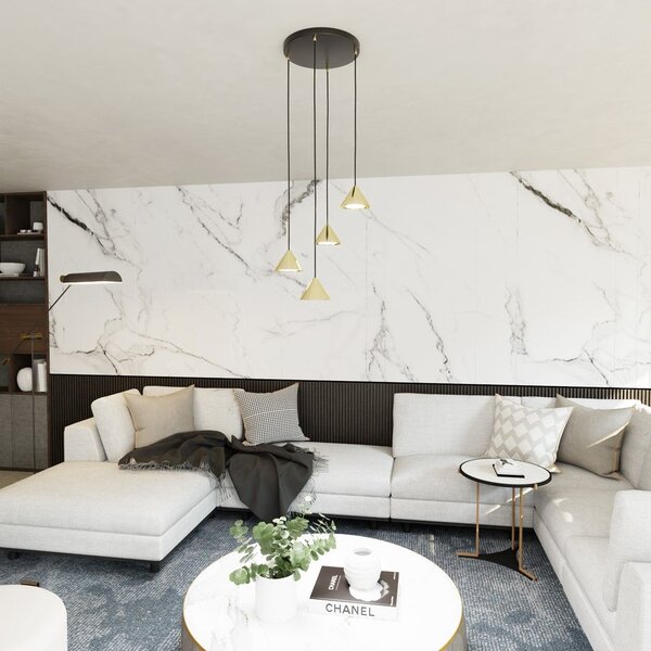 Emibig modern függeszték elit fekete arany emi1329/4prem