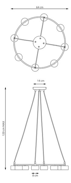 Emibig modern függeszték starlit fehér emi1373/8