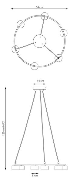 Emibig modern függeszték starlit fehér emi1373/6