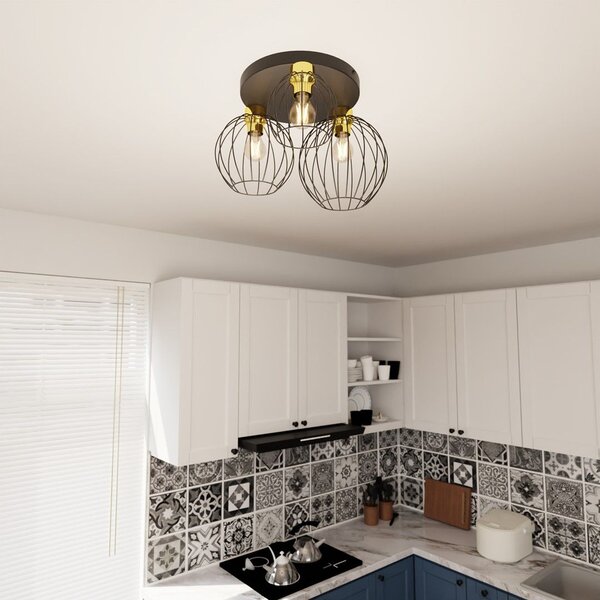 Emibig modern mennyezeti lámpa nest fekete arany emi1370/3prem