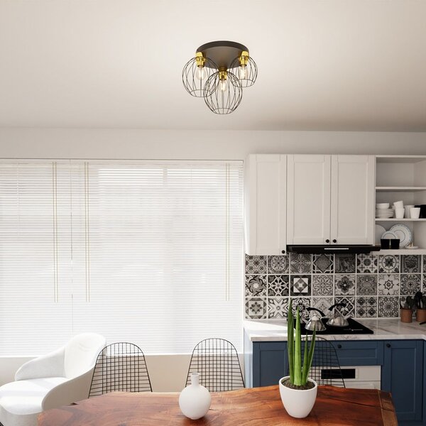 Emibig modern mennyezeti lámpa nest fekete arany emi1370/3prem