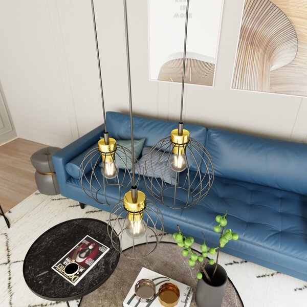 Emibig modern függeszték nando fekete arany emi1368/3prem