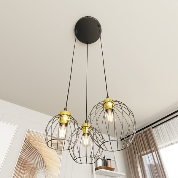 Emibig modern függeszték nando fekete arany emi1368/3prem