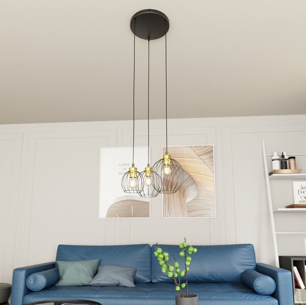 Emibig modern függeszték nando fekete arany emi1368/3prem