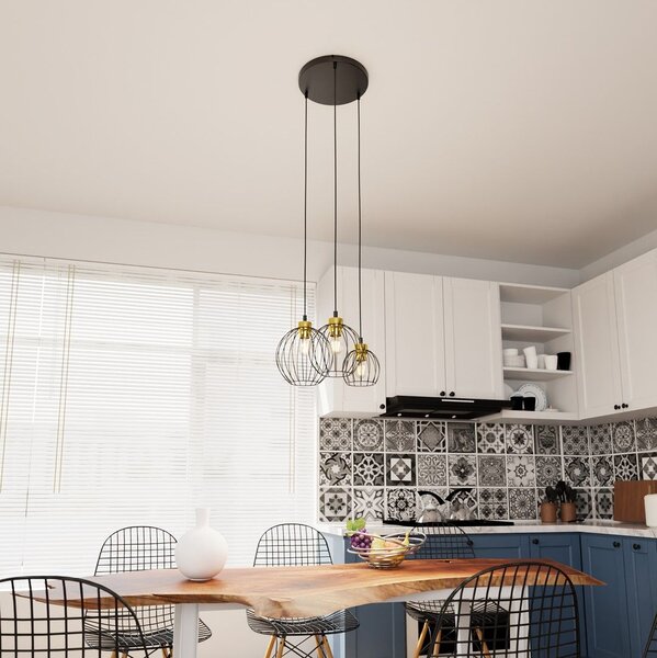 Emibig modern függeszték nando fekete arany emi1368/3prem