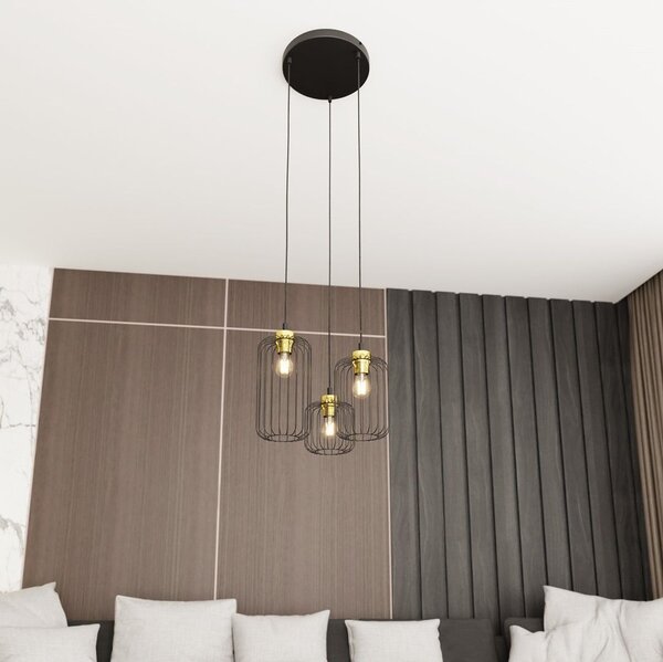 Emibig modern függeszték vander fekete arany emi1364/3prem