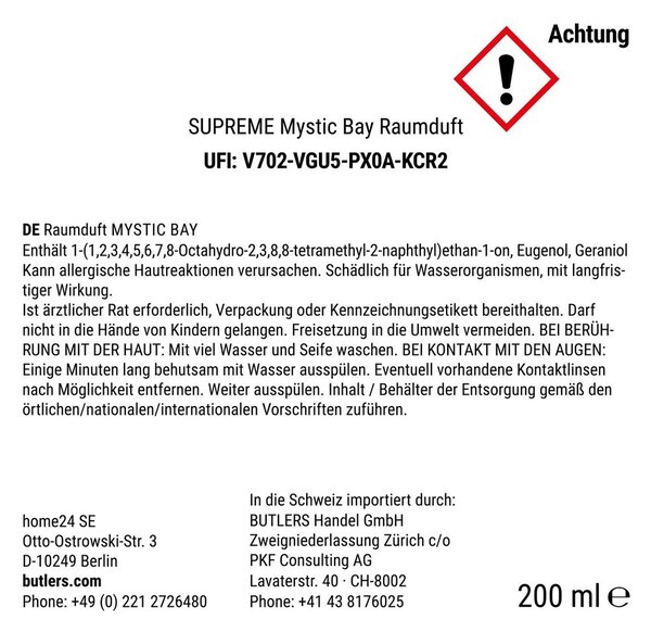 SUPREME szobaillatosító Mystic Bay 200ml