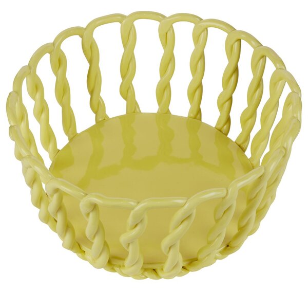 CRAFT kerámia kosár 25cm sárga kerek