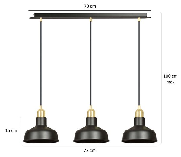 Emibig loft skandináv függeszték ibor fekete emi1042/3