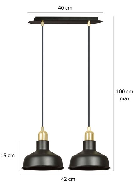 Emibig loft skandináv függeszték ibor fekete emi1042/2