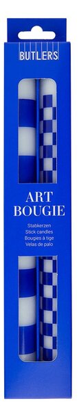 ART BOUGIE gyertya kockás kék 2 darabos