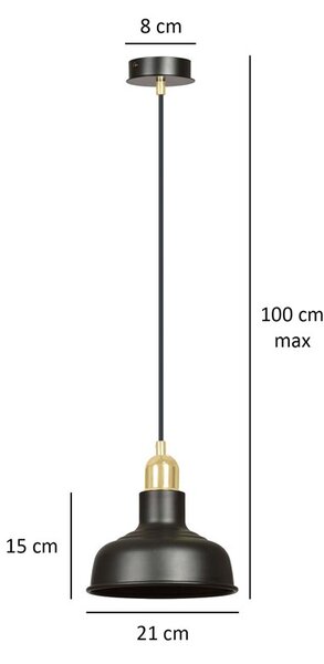 Emibig loft skandináv függeszték ibor fekete emi1042/1