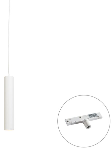 Design függőlámpa fehér, sínadapterrel, 1 fázisú - Slimline Tuba Small