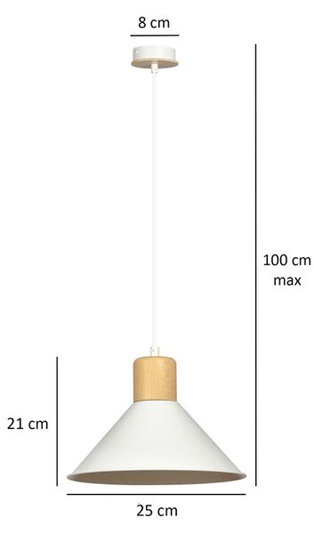 Emibig skandináv függeszték rowen fehér emi1045/1