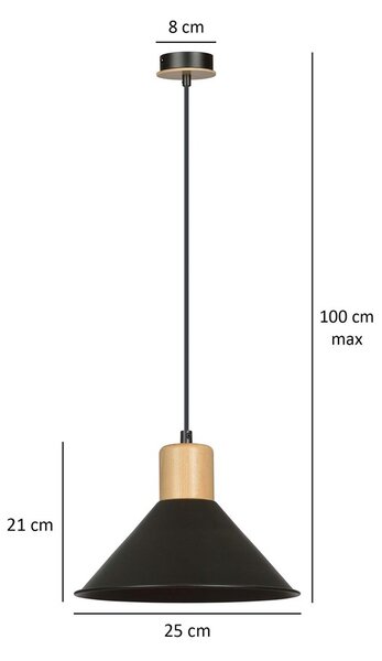 Emibig skandináv függeszték rowen fekete emi1044/1