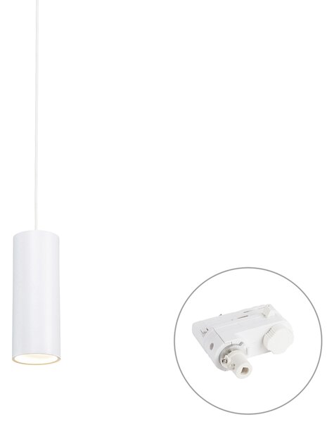 Design függőlámpa fehér 3 fázisú sínadapterrel - 3 fázisú Tubo