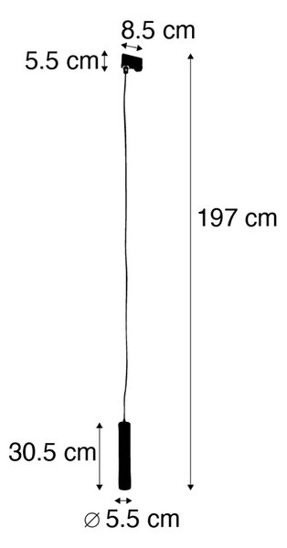 Design Függőlámpa Fehér 3-Fázisú Sínadapterrel - 3-Fázisú Tuba Small