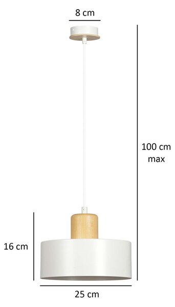 Emibig skandináv függeszték torin fehér emi1047/1