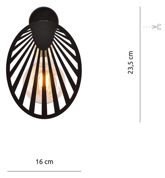 Emibig modern fali lámpa talia fekete emi1181/k1