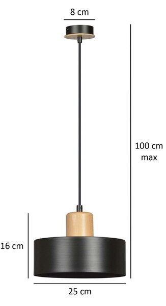 Emibig skandináv függeszték torin fekete emi1046/1