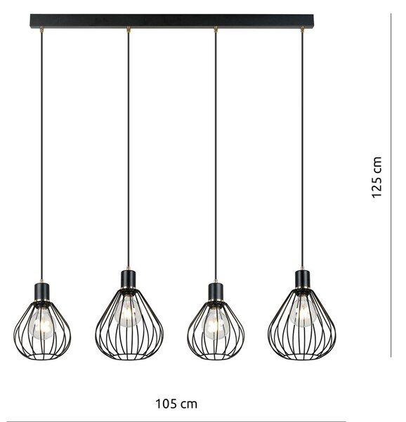 Emibig modern függeszték gino fekete arany emi1222/4