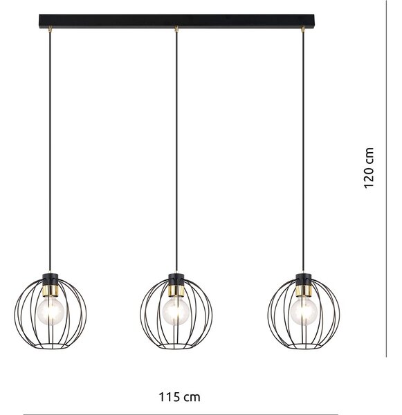Emibig modern függeszték gino fekete arany emi1222/3