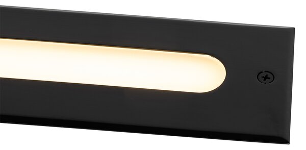 4 darabos modern fekete talajba süllyeszthető spotlámpa készlet 30 cm LED-del IP65 - Eline