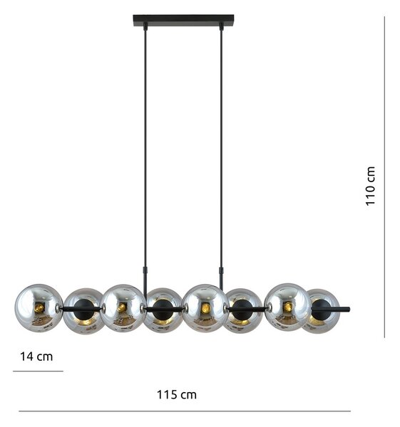 Emibig modern függeszték rory fekete grafit emi1207/8