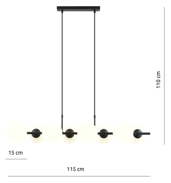 Emibig modern függeszték rory fehér fekete emi1205/8