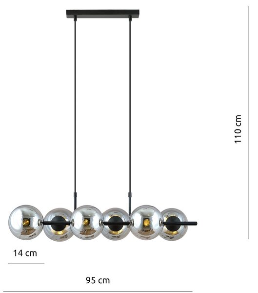 Emibig modern függeszték rory fekete grafit emi1207/6