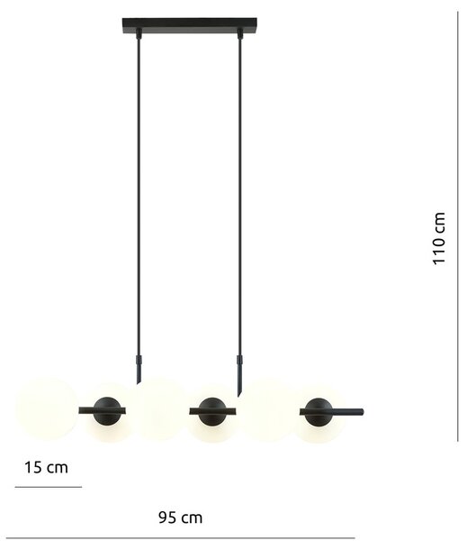 Emibig modern függeszték rory fehér fekete emi1205/6