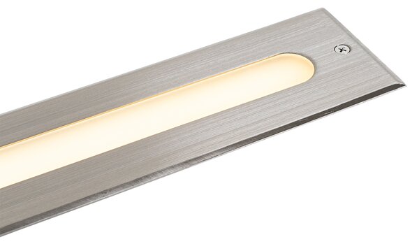 2 darabos modern acél színű földbe süllyeszthető spotlámpa készlet 50 cm LED-del IP65 - Eline
