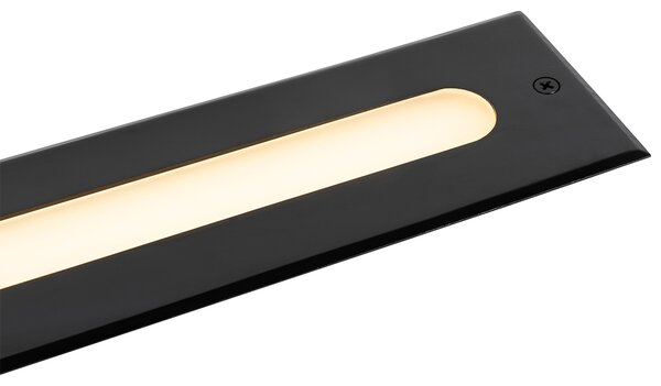 2 darabos modern fekete talajba süllyeszthető spotlámpa készlet 50 cm LED-del IP65 - Eline