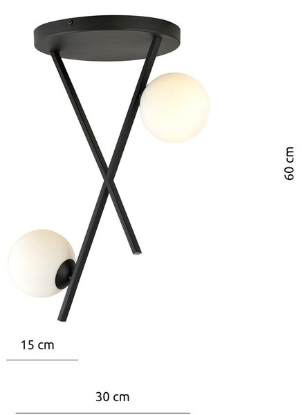 Emibig modern mennyezeti lámpa river fehér fekete emi1194/2