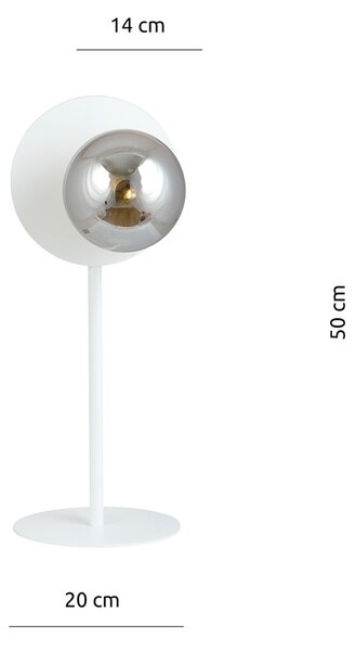 Emibig modern asztali lámpa oslo fehér grafit emi1188/ln