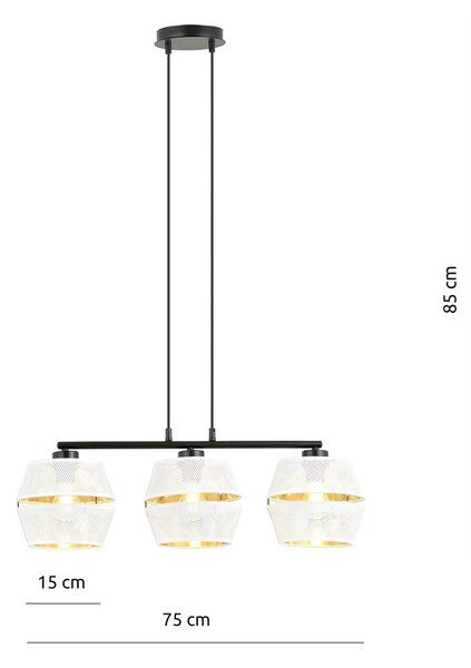 Emibig modern függeszték malia fehér fekete arany emi1184/3