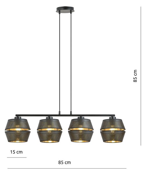 Emibig modern függeszték malia fekete arany emi1185/4