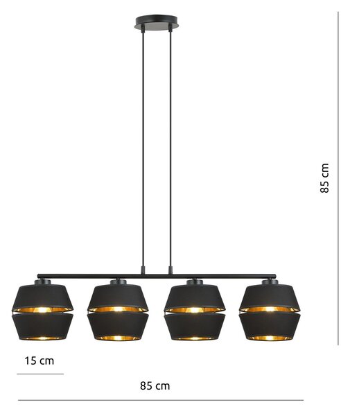 Emibig modern függeszték piano fekete arany emi1183/4