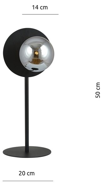 Emibig modern asztali lámpa oslo fekete grafit emi1186/ln