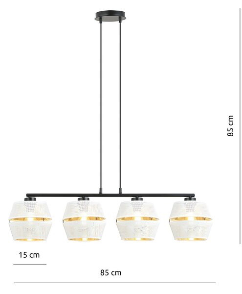 Emibig modern függeszték malia fehér fekete arany emi1184/4