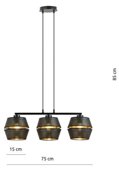 Emibig modern függeszték malia fekete arany emi1185/3