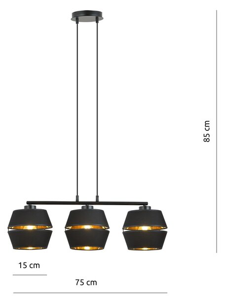 Emibig modern függeszték piano fekete arany emi1183/3