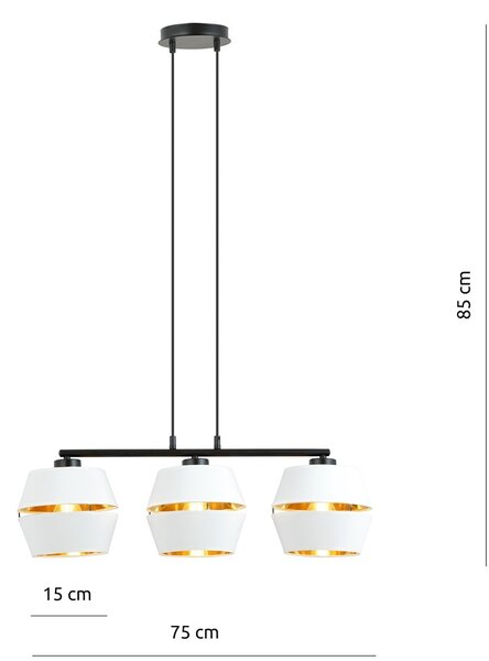 Emibig modern függeszték piano fehér fekete arany emi1182/3
