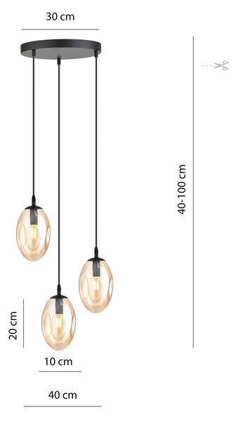 Emibig modern függeszték astral fekete mézédes emi1267/3prem