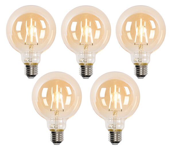 5 darabos E27 dimmelhető LED izzókészlet G95 4,9W 320 lm 2500K