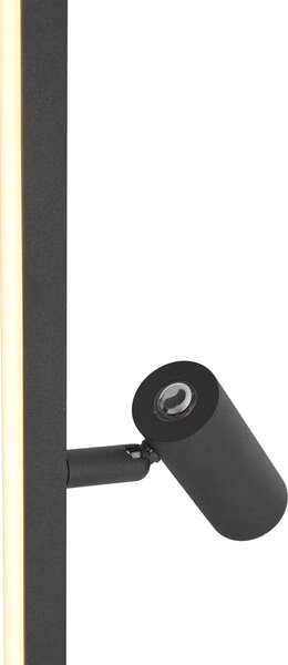 Design állólámpa fekete olvasólámpával, LED-del és érintéses fényerőszabályzóval - Throttle