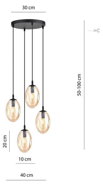 Emibig modern függeszték astral fekete mézédes emi1267/4prem