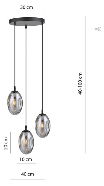 Emibig modern függeszték astral fekete grafit emi1266/3prem
