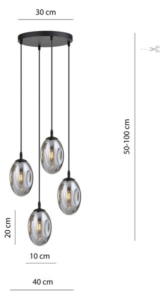Emibig modern függeszték astral fekete grafit emi1266/4prem