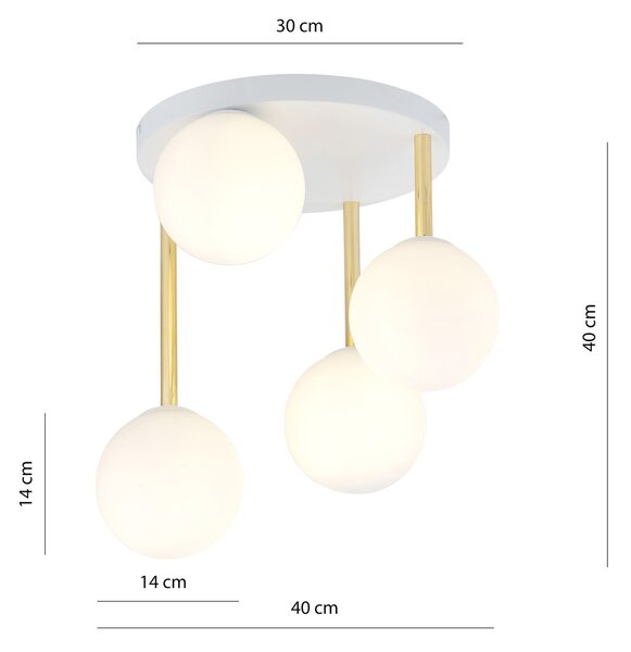 Emibig modern mennyezeti lámpa dolce fehér arany emi1261/4